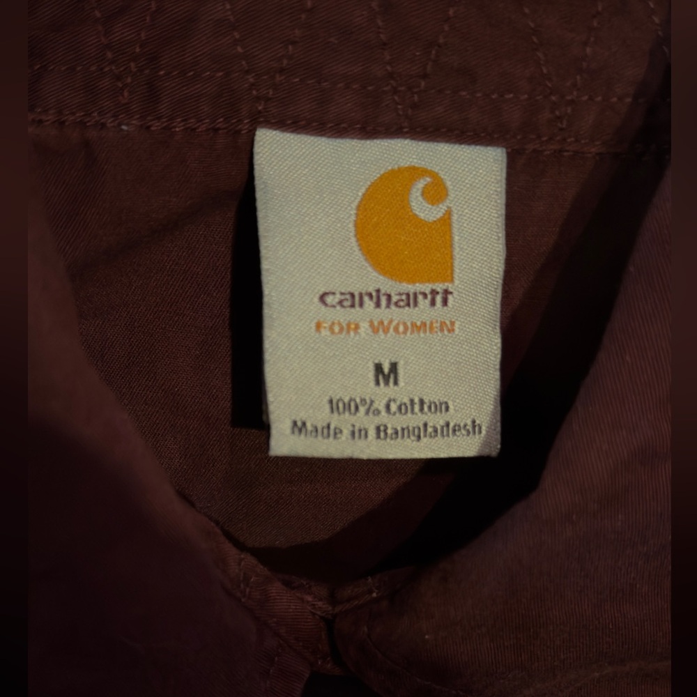 Women's Carhartt Long Sleeve Western Style Shirt with Collared Neckline 10-12/M - Picture 5 of 6